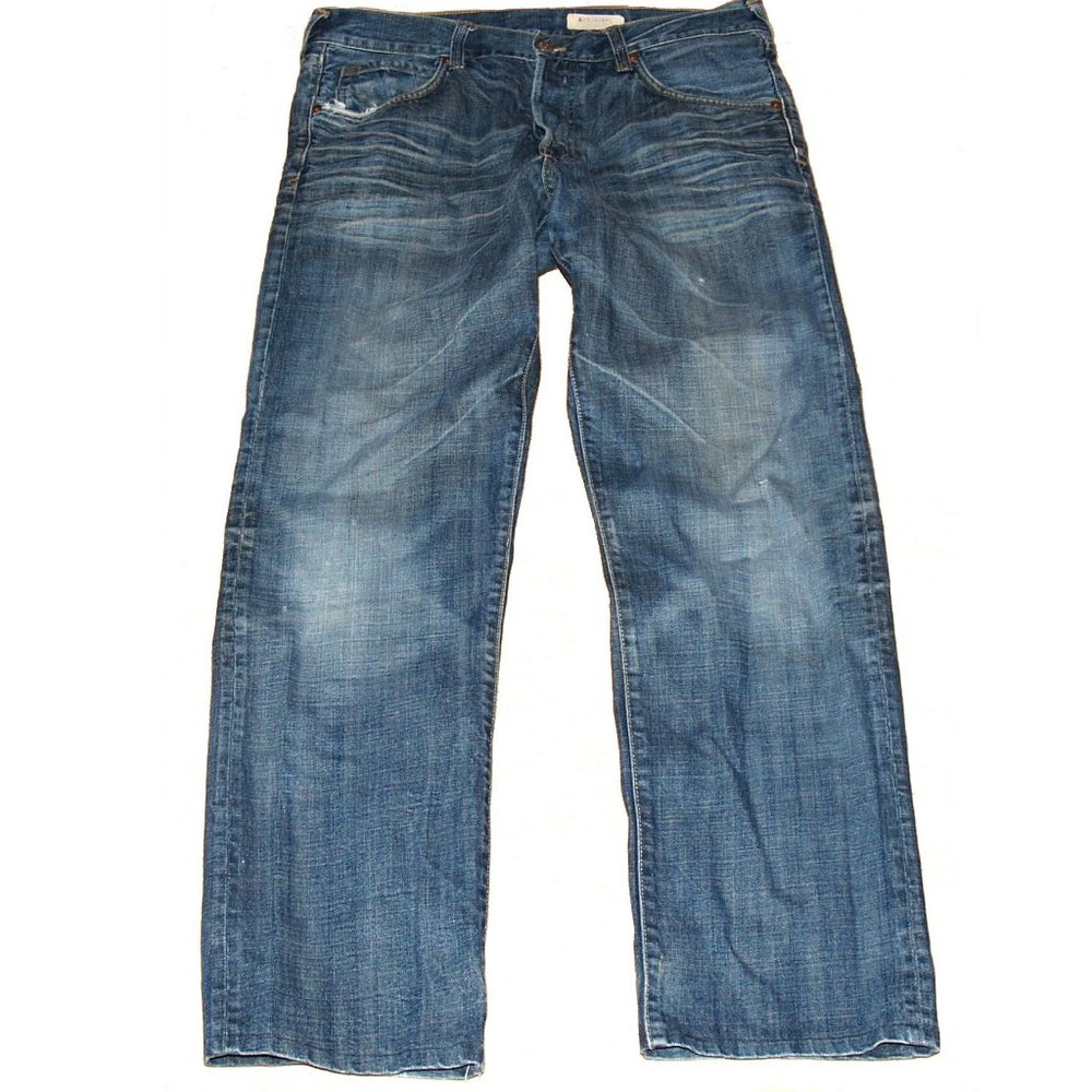 H & M - & ORIGINAL REGULAR WAIST STRAIGHT LEG Blue Jeans Size 34 - Picture 3 of 8